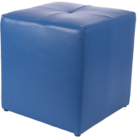 Taburet Cool tapiterie imitatie de piele, albastru IP21898, 36 x 36 x 38 cm
