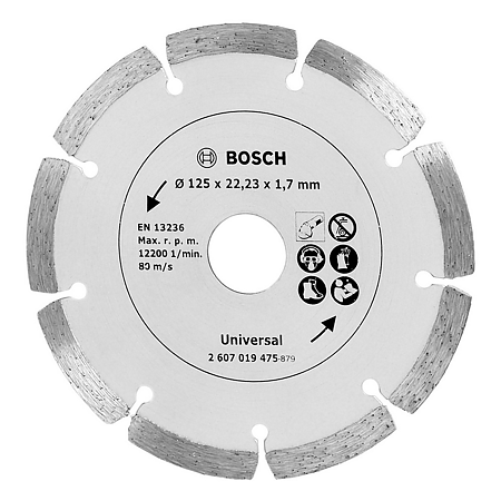 Disc diamantat debitare materiale constructii Bosch Universal, 125 x 22.3 x 1.7 mm