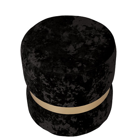 Taburet Ring, inel auriu, catifea neagra E01, rotund, 38 x 38 x 40 cm