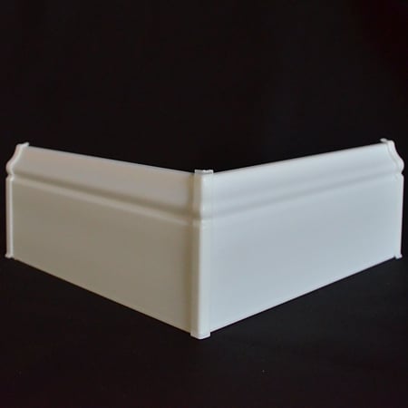 Plinta pardoseala, Opal 80, polimer dur, rezistenta la apa, alb, 2200 x 80 x 16 mm