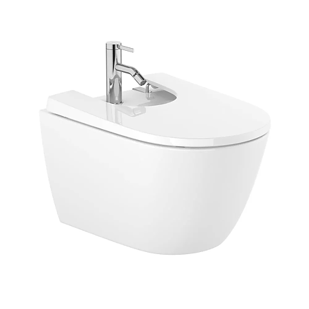 Bideu suspendat Roca Ona, portelan, alb, 36 x 53 x 29 cm