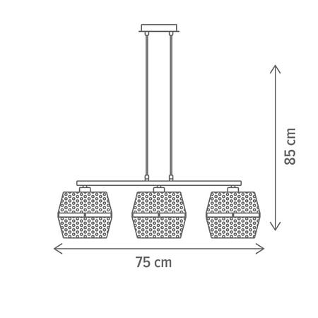 Suspensie Klausen Freya SP3, KL113021, 3 x E27, negru-auriu