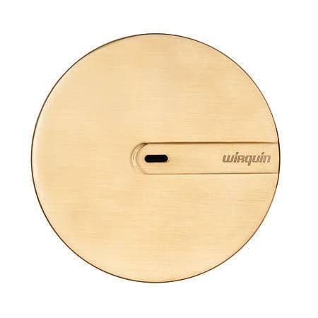 Capac tip DOM pentru sifon Wirquin SLIMPlus, din ABS, auriu periat, Ø118 mm