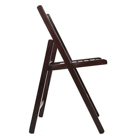 Scaun pliabil lemn Basic, wenge, sezut de lemn, 79 x 42 cm