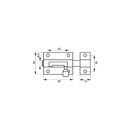 Zacor aplicat Thirard Balcani, otel, gri, 40 x 26 mm