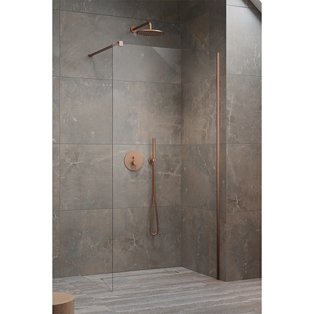 Paravan dus walk-in Radaway Modo New II Brushed cooper, sticla 8 mm, Easy Cleen, 90 x 200 cm