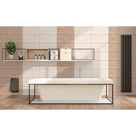 Faianta baie rectificata glazurata Evia 30186 A-TV, bej, mat, aspect de piatra, 60 x 30 cm