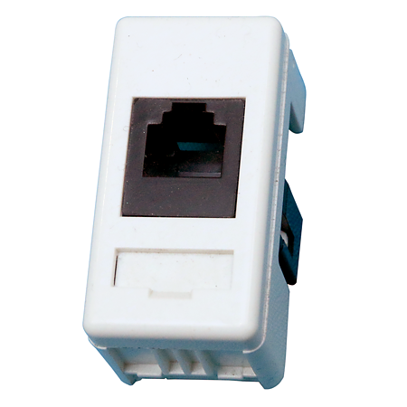 Priza telefon RJ11 System Gewiss GW20251, 1 modul, alb