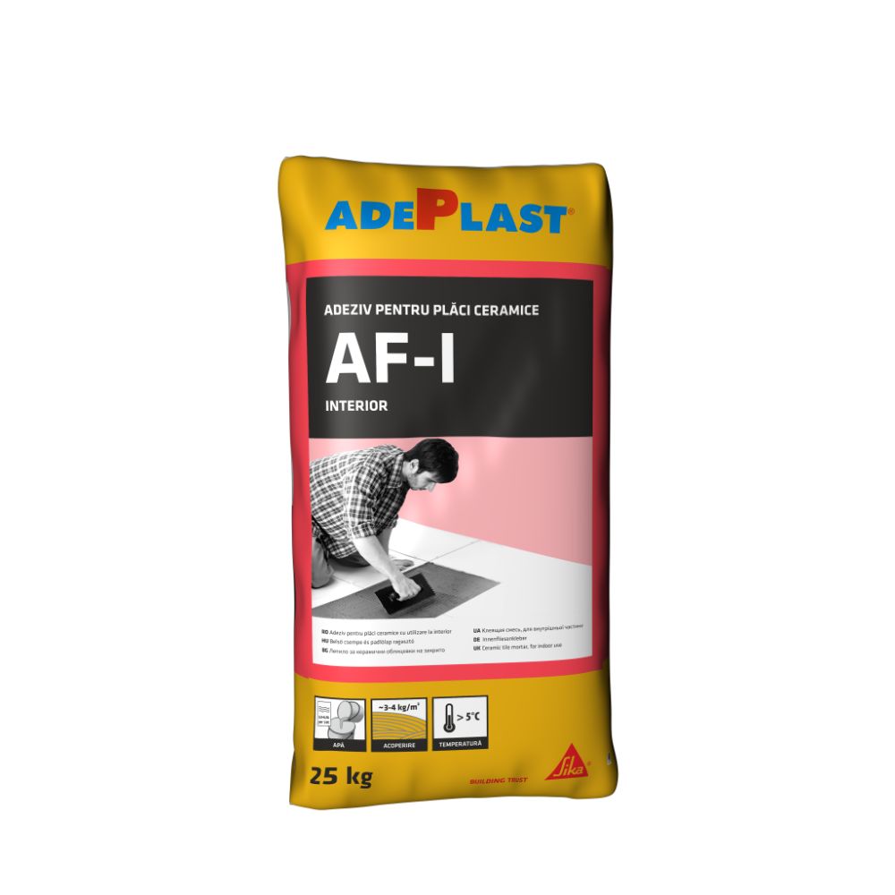 Adeziv pentru placari ceramice Adeplast AF-I, gri, interior, 25 kg adeplast