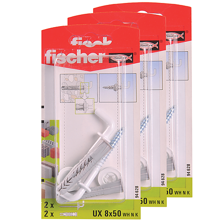 Diblu din nailon cu surub L, Fischer UX, 8 x 50 mm, 5,5 x 70 mm, 2 buc