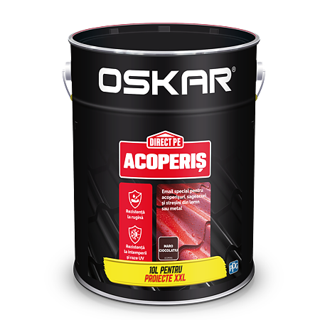 Vopsea Oskar Direct pe acoperis, maro ciocolatiu, exterior, 10 l