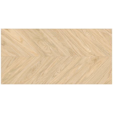 Gresie portelanata exterior/interior KAI Tilia Beige, rectificata, tip chevron, mat, decor lemn, bej, 60 x 120 cm