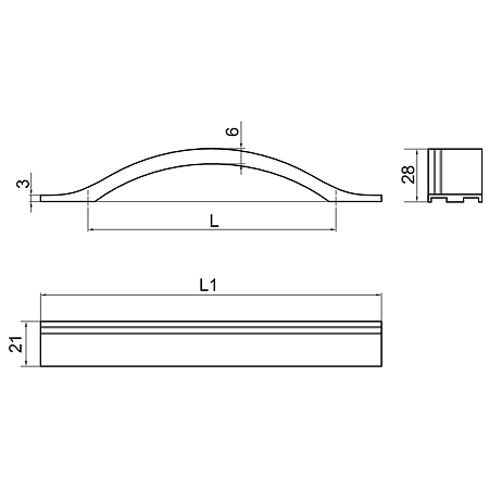 Maner-1679, aluminiu mat, 192 mm