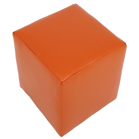 Taburet Cube, tapiterie piele ecologica, orange IP 21895, 45x37x37 cm