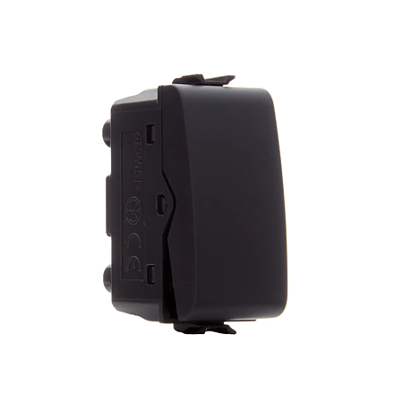 Intrerupator simplu Gewiss Chorus GW12001, incastrat, negru, 1 modul, 16A, 22 x 29.85 x 44 mm