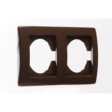 Rama Tem Ekonomik, 2 module, orizontala, pentru priza/intrerupator, maro