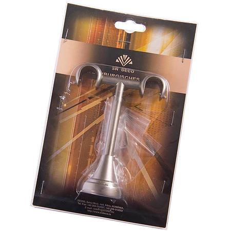 Consola galerie Sndeco, fier forjat, nichel satinat, 19 mm, set 2 buc