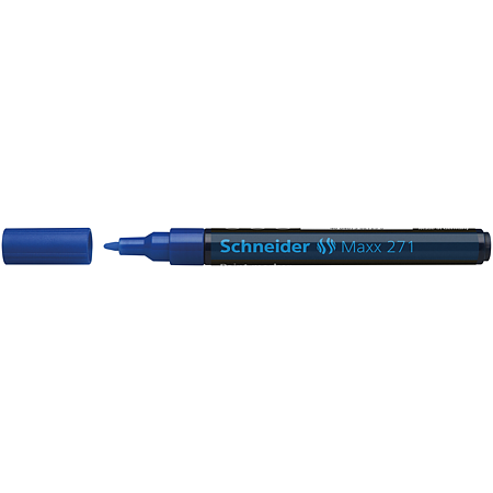 Marker permanent Schneider, varf rotund, 2 mm, cu vopsea albastra Marker permanent Schneider, varf rotund, 2 mm, cu vopsea albastra