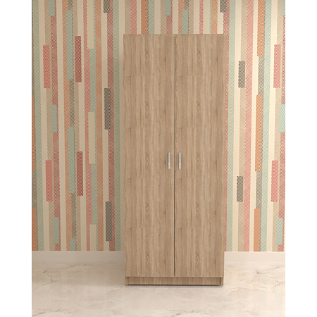 Dulap haine Baku, sonoma, 2 usi, cu bara si polita, 80 x 53.3 x 200.5 cm Dulap haine Baku, sonoma, 2 usi, cu bara si polita, 80 x 53.3 x 200.5 cm