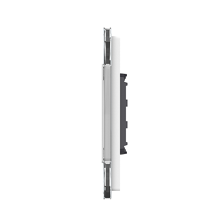 Rama intrerupator simplu + priza simpla Livolo VL-P701/E-4W, sticla securizata, alb
