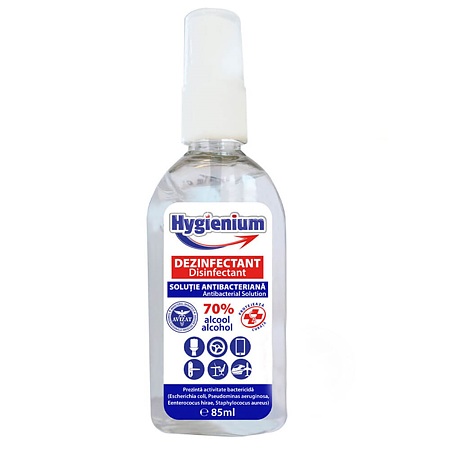 Solutie antibacteriana/dezinfectant pentru maini Hygienium, spray, 85 ml