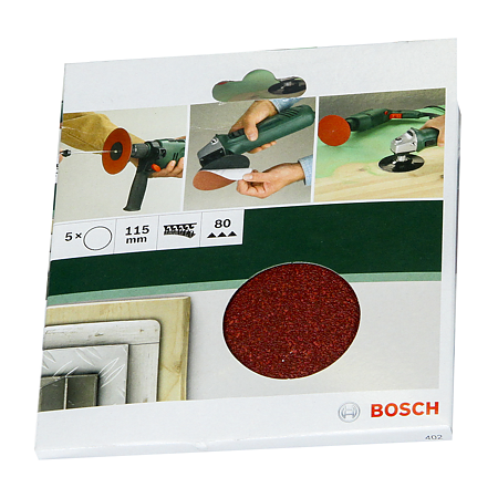 Foi abrazive Bosch, granulatie 80, 115 mm, 5 bucati, pentru polizor unghiular