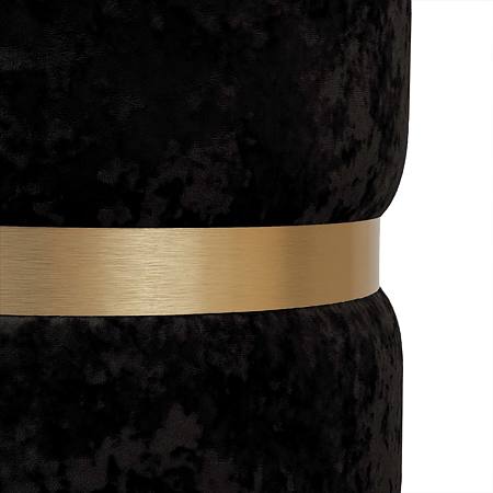 Taburet Ring, inel auriu, catifea neagra E01, rotund, 38 x 38 x 40 cm