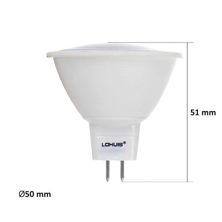 Bec LED Lohuis, forma spot, Gx5.3, 6.5 W, 600 lm, lumina rece 6500 K