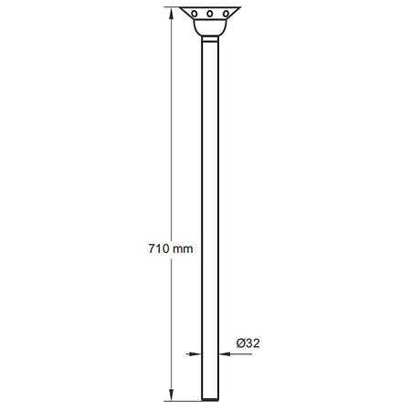 Picior rabatabil pentru masa, metal, negru, Ø 32 mm, H 710 mm, set 4 buc