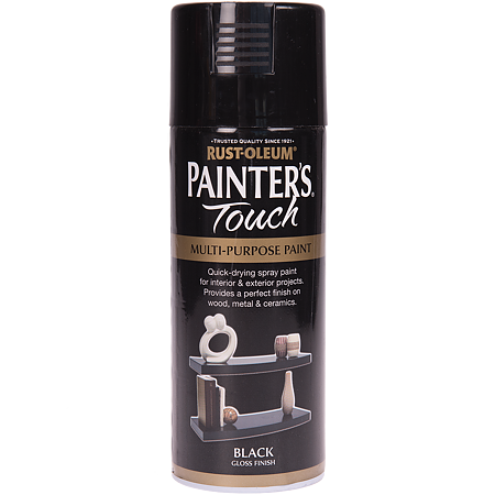 Vopsea spray decorativa Rust-Oleum Painter`s Touchs, negru, lucios, interior/exterior, 400 ml