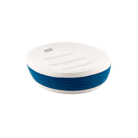 Savoniera MSV Moorea, ceramica, alb-albastru, 12.5 x 9 x 3.5 cm
