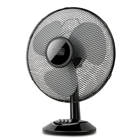 Ventilator de birou Black + Decker, 40 W, 3 trepte, plastic, negru, 50 x 40 cm