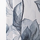 Perdea BLOOM, alba, imprimeu flori gri, 140 x 240 cm