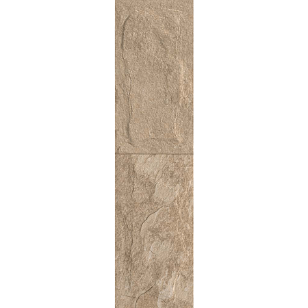 Gresie portelanata interior-exterior Kai Ceramics Samos, bej, aspect de piatra, finisaj rustic, 15,5 x 60,5 cm