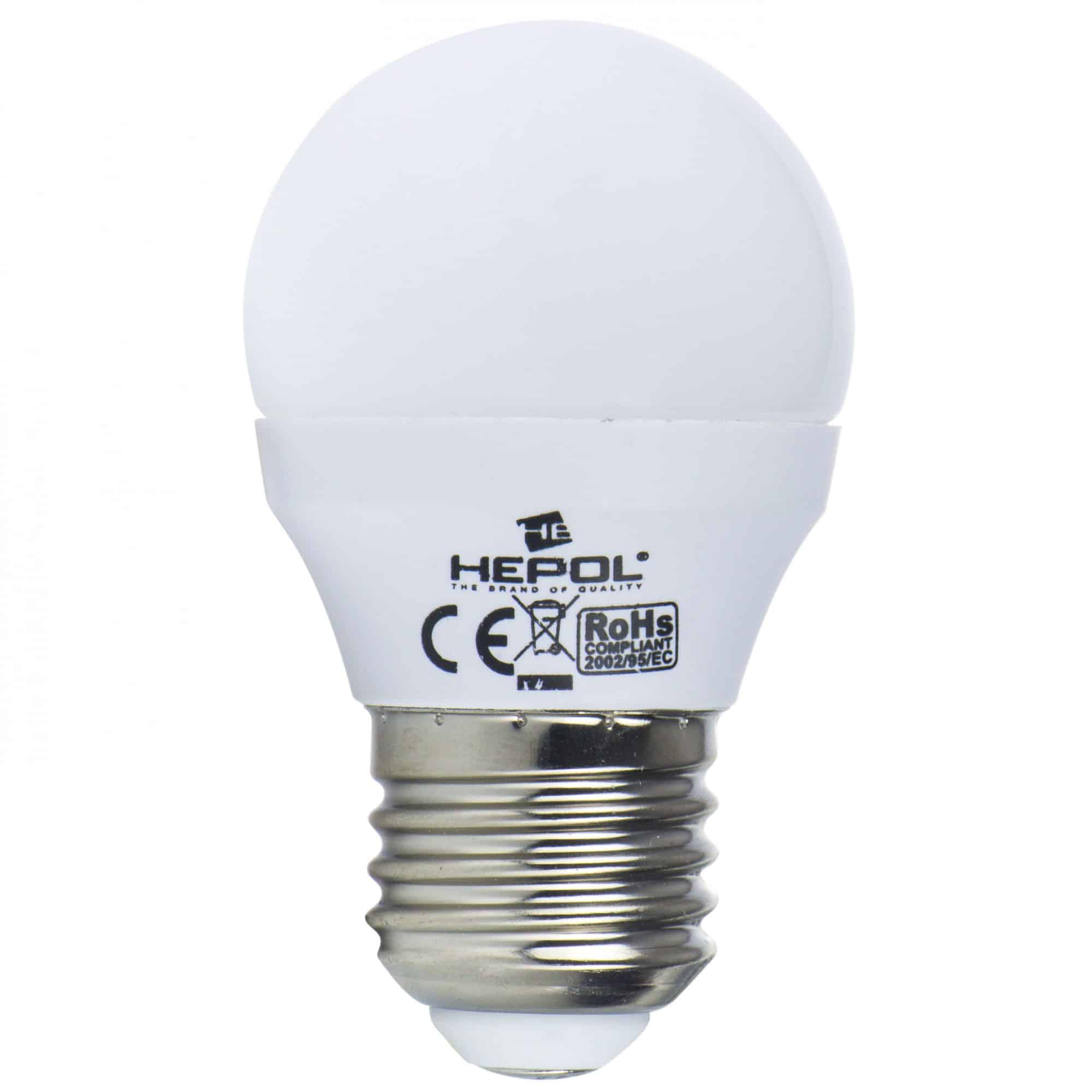 Bec Led Hepol, forma sferica, E27 - 4W, lumina calda