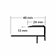 Profil banda LED pentru treapta LED.814.10.1.2.MKR2, aluminiu, incorporabil, mat, gri, 24 x 1200 mm