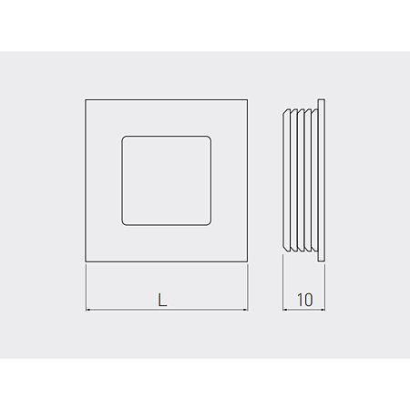 Maner dreptunghiular pentru mobilier, incastrat, zamac, alb, L 40 mm