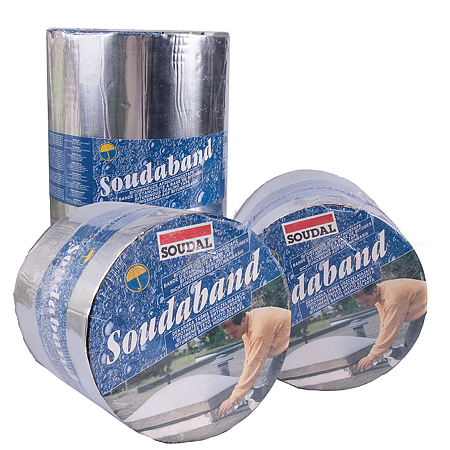 Banda hidroizolanta bituminoasa, 15 cm x 10 m, Soudal, aluminiu Banda hidroizolanta bituminoasa, 15 cm x 10 m, Soudal, aluminiu
