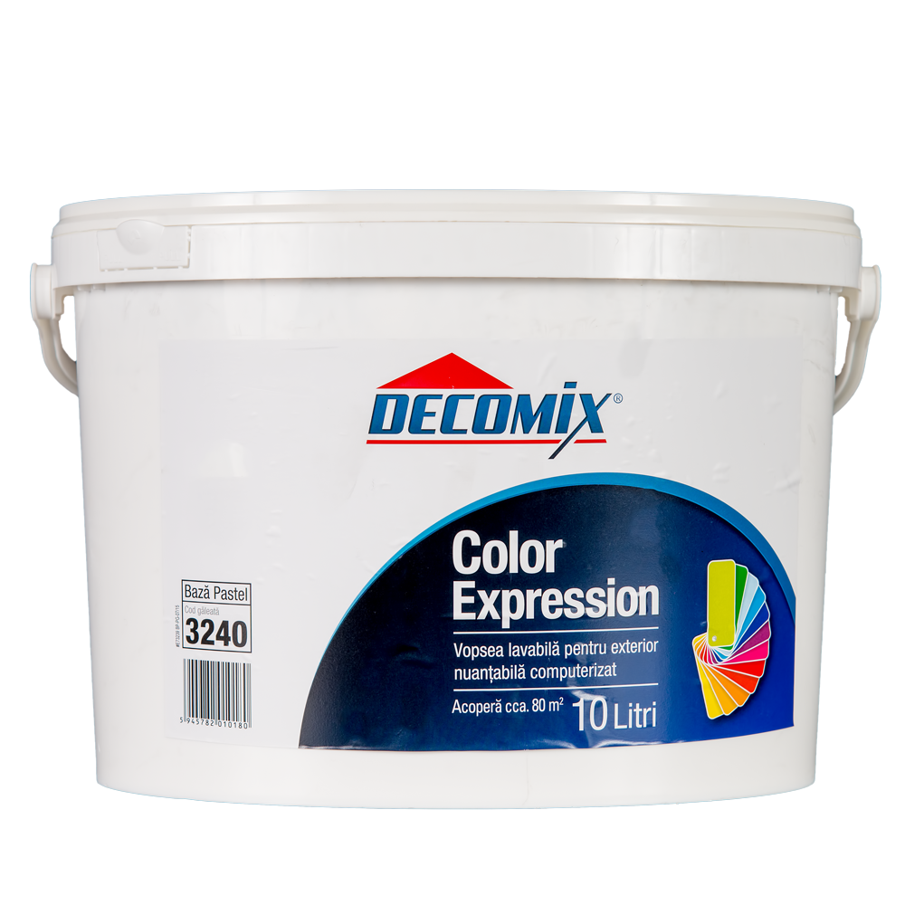 Vopsea lavabila exterior Decomix Color Expression, Baza Pastel, 10 l baza