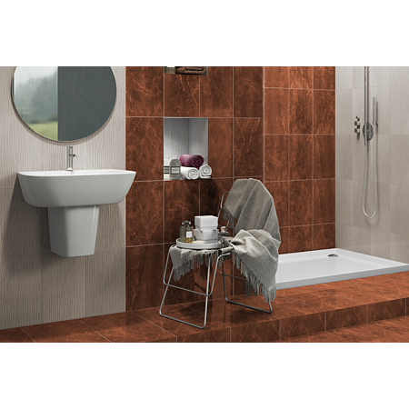 Faianta decorativa Rak Ceramics Mandarin, finisaj estetic, fildes, model cu design minimalist, 25 x 40 cm
