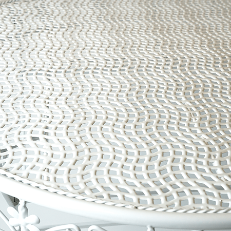 Masa metalica pliabila rotunda, dantelata, alba, diametru 70 cm, 75 cm Masa metalica pliabila rotunda, dantelata, alba, diametru 70 cm, 75 cm