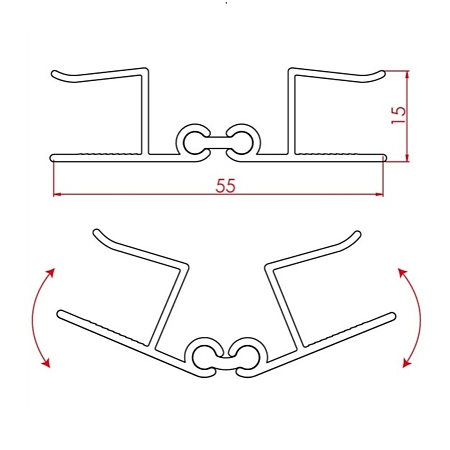 Multicorner pentru plinte PVC, plastic, negru, 10 cm