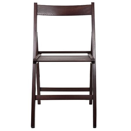 Scaun pliabil lemn Basic, wenge, sezut de lemn, 79 x 42 cm