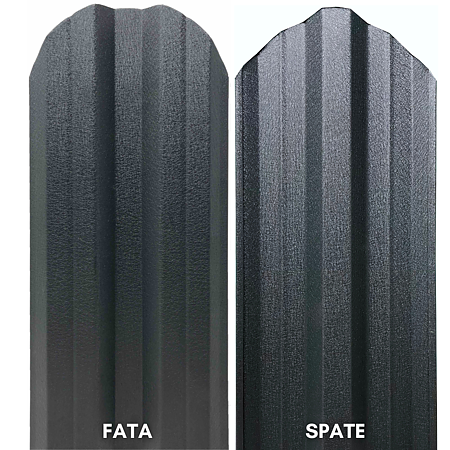 Sipca metalica gard Tisa, gri grafit, RAL 7024, 0.5 mm, 1500 x 115 mm, 25 bucati + 50 bucati surub autoforant Sipca metalica gard Tisa, gri grafit, RAL 7024, 0.5 mm, 1500 x 115 mm, 25 bucati + 50 bucati surub autoforant