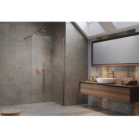 Paravan dus walk-in Radaway Modo New II Brushed cooper, sticla 8 mm, Easy Cleen, 90 x 200 cm