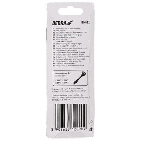 Cheie pentru racorduri (capat de cheie) Dedra 12H022, 5 trepte