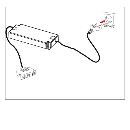 Set transformator cu cabluri si 3 conectori, 60 W