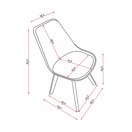 Scaun bucatarie tapitat negru Depozitul de scaune Celia, piele ecologica, cadru lemn, max. 110 kg, 48.5 x 50 x 82.5 cm