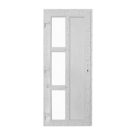 Usa PVC pentru intrare, alb, 86 x 205 cm, stanga