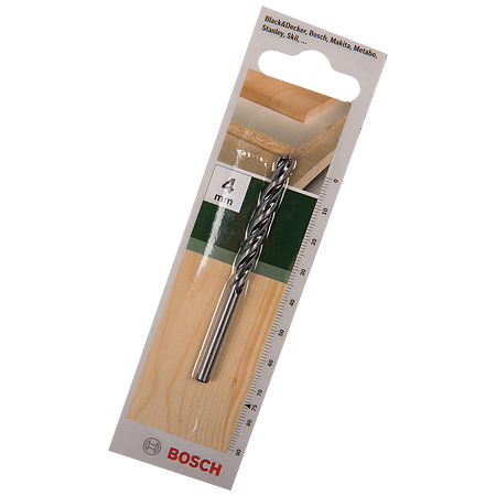 Burghiu elicoidal Bosch, mandrina standard, pentru lemn, 4 mm